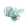 Customized metal fridge magnets, sliding characteristic tourism cultural and creative souvenirs of Harbin's landmark buildings, wholesale Item Picture